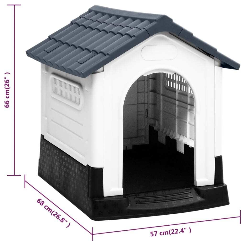 Dog House Grey 22.4x26.8x26.0" Polypropylene