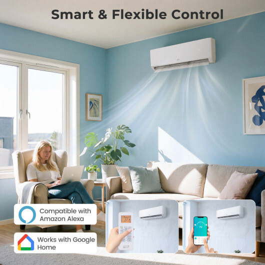 X-Pro 35000 BTU 4 Zone 22.5 SEER2 Mini Split AC with Heat Pump-9K + 9K + 9K + 12K - Color: White - Size: 9K + 9K + 9K + 12K