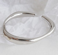 Simple Twisted Wave 925 Sterling Silver Adjustable Ring