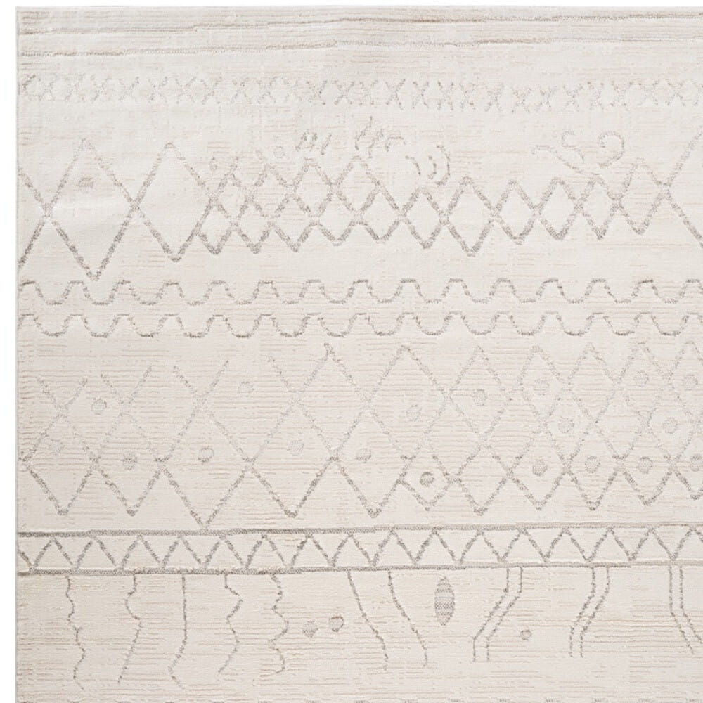 5' X 8' Gray and Beige Abstract Distressed Area Rug