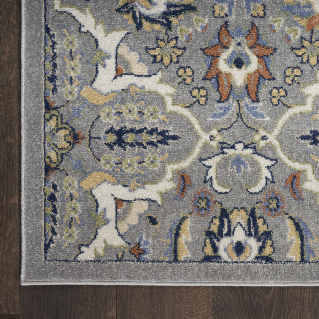 8' X 10' Green and Ivory Floral Power Loom Area Rug