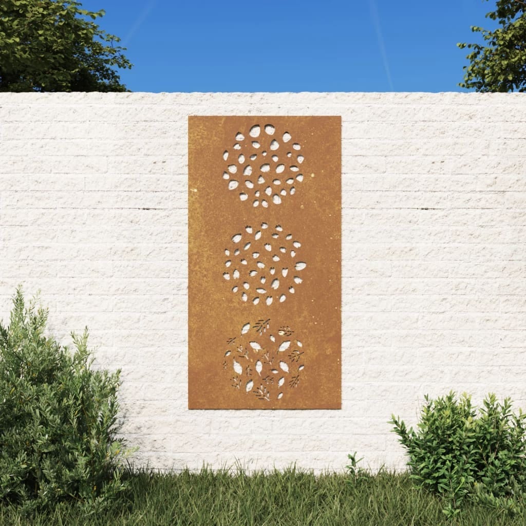 Patio Wall Decoration 41.3"x21.7" Corten Steel Leaf Design