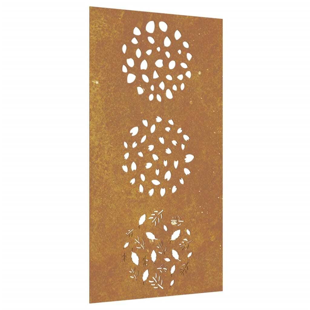Patio Wall Decoration 41.3"x21.7" Corten Steel Leaf Design