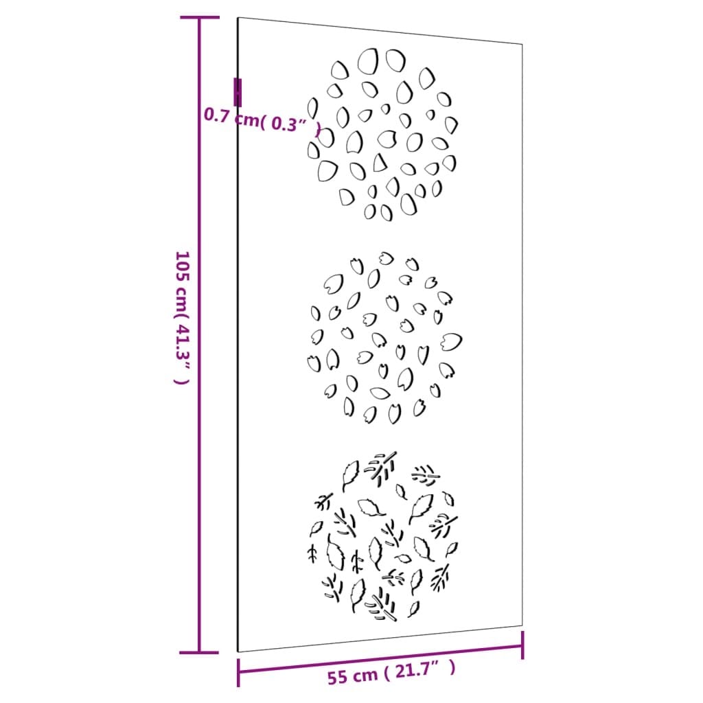 Patio Wall Decoration 41.3"x21.7" Corten Steel Leaf Design
