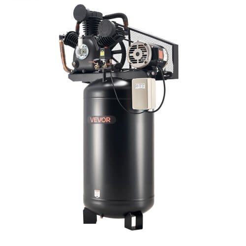 80 Gallons Heavy-Duty Air Compressor, 10HP 17 SCFM at 90PSI Air Compressors Max 175PSI, Oil-Lubricated Compressor Tank for Industrial Manufacturing, Large Workshops (230V 3-Phase, No Plug)