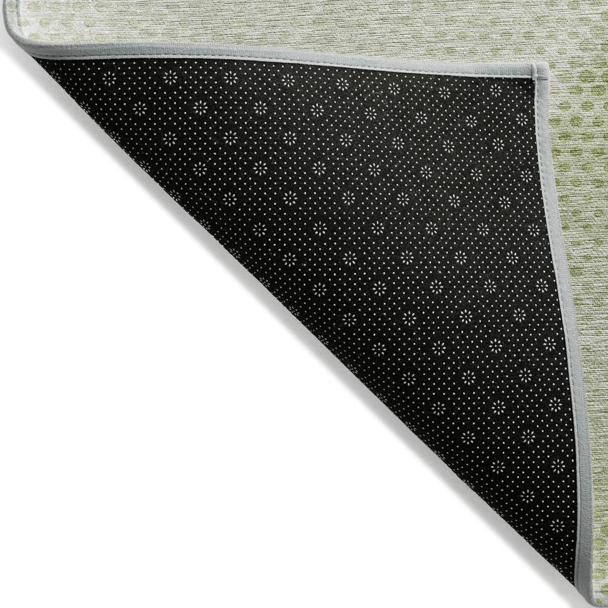 8' Runner Mint Green Geometric Washable Non Skid Indoor Outdoor Runner Rug