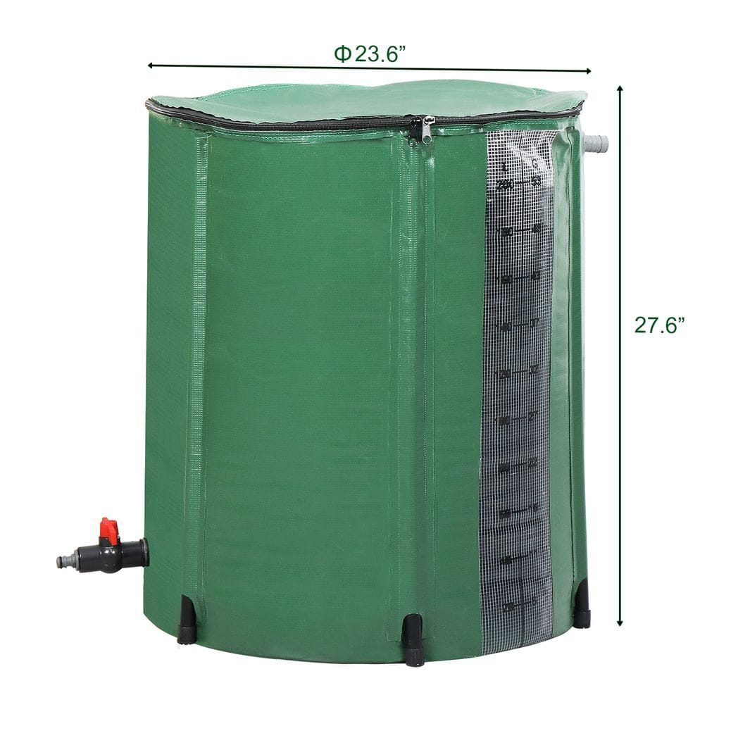 50gal PVC With Scale Rain Bucket Green