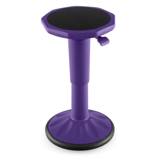 Adjustable-Height Wobble Chair Active Learning Stool for Office Stand Up Desk-Purple - Color: Purple