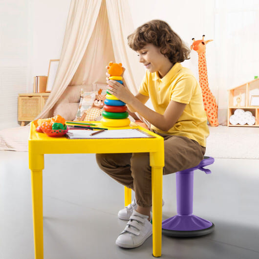 Adjustable-Height Wobble Chair Active Learning Stool for Office Stand Up Desk-Purple - Color: Purple