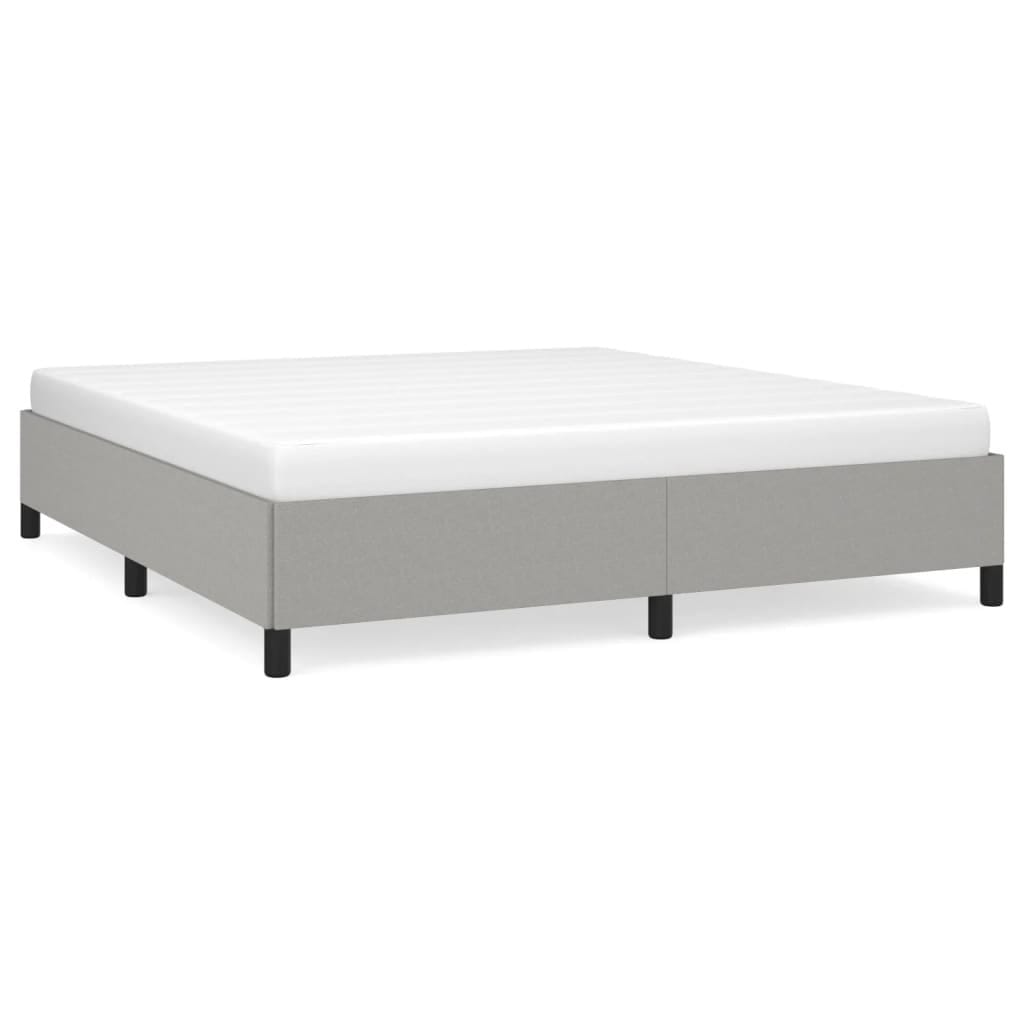 Bed Frame without Mattress Light Gray 76"x79.9" King Fabric