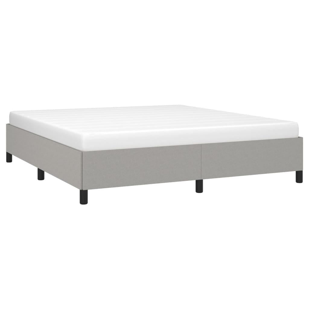 Bed Frame without Mattress Light Gray 76"x79.9" King Fabric