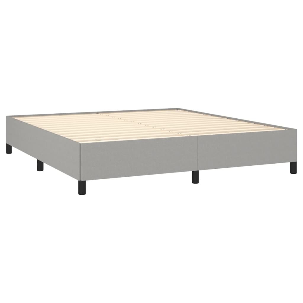 Bed Frame without Mattress Light Gray 76"x79.9" King Fabric
