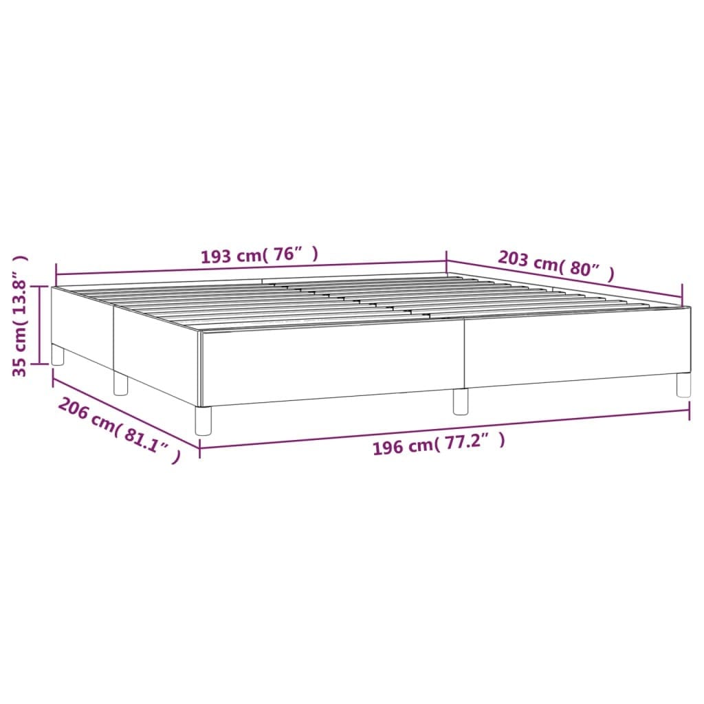 Bed Frame without Mattress Light Gray 76"x79.9" King Fabric
