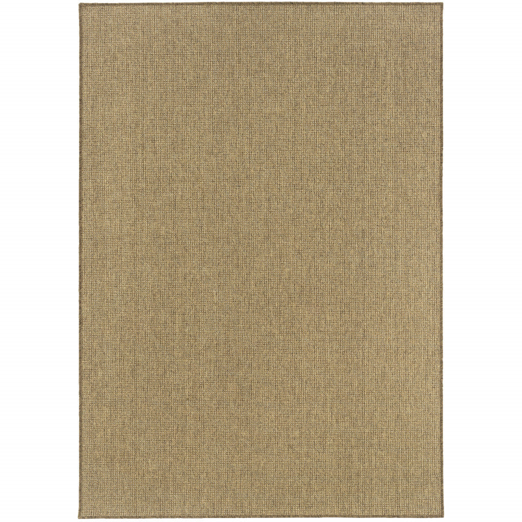 8' X 11' Tan Stain Resistant Indoor Outdoor Area Rug