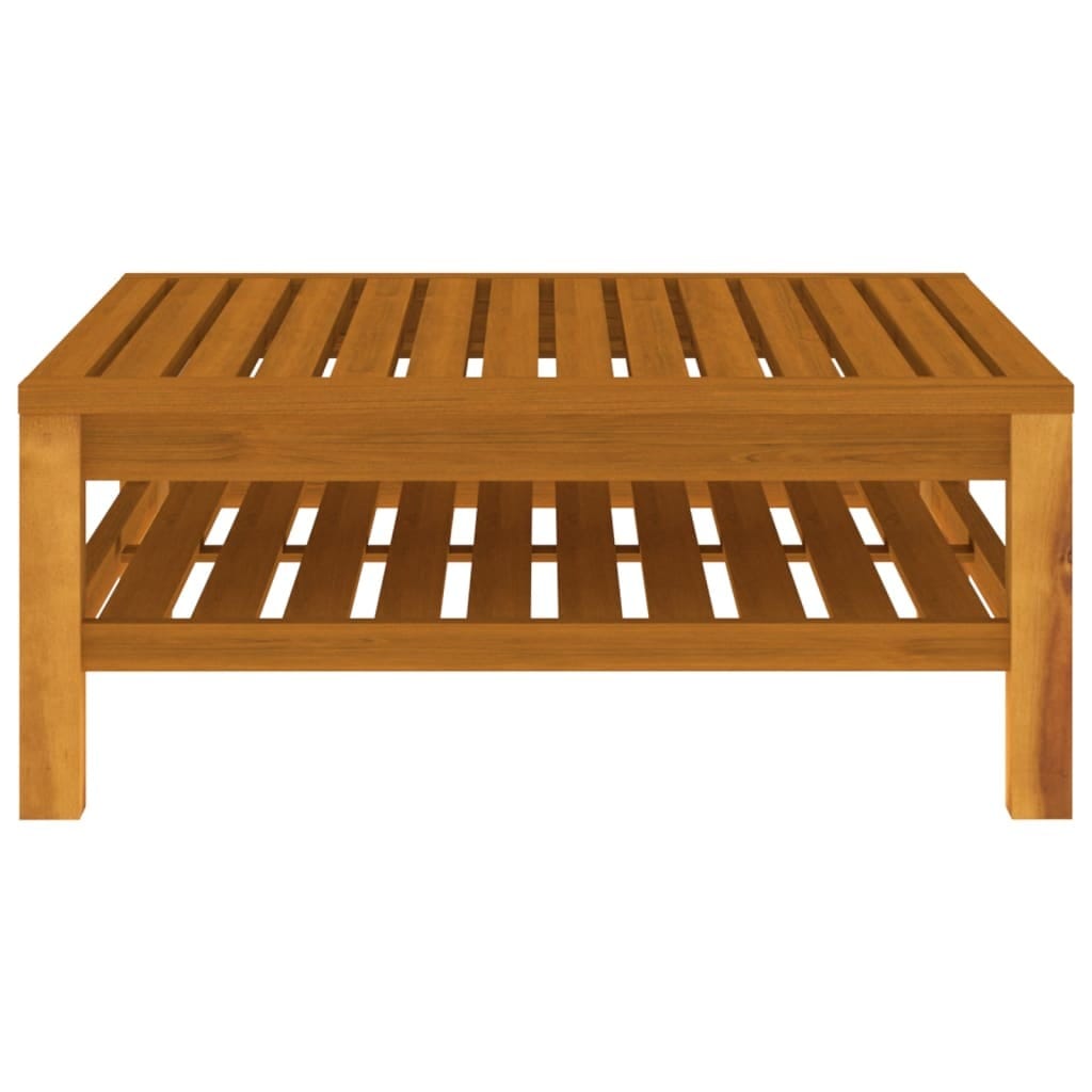 5 Piece Patio Lounge Set with Cream Cushion Solid Acacia Wood