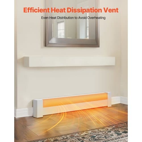 Baseboard Heater Covers, Basic Series 4 ft Standard Electric Heating Unit Front Cover for Home Improvement, Heavy-duty Steel, Easy Installation for Bedroom Replacing Old Cover, White