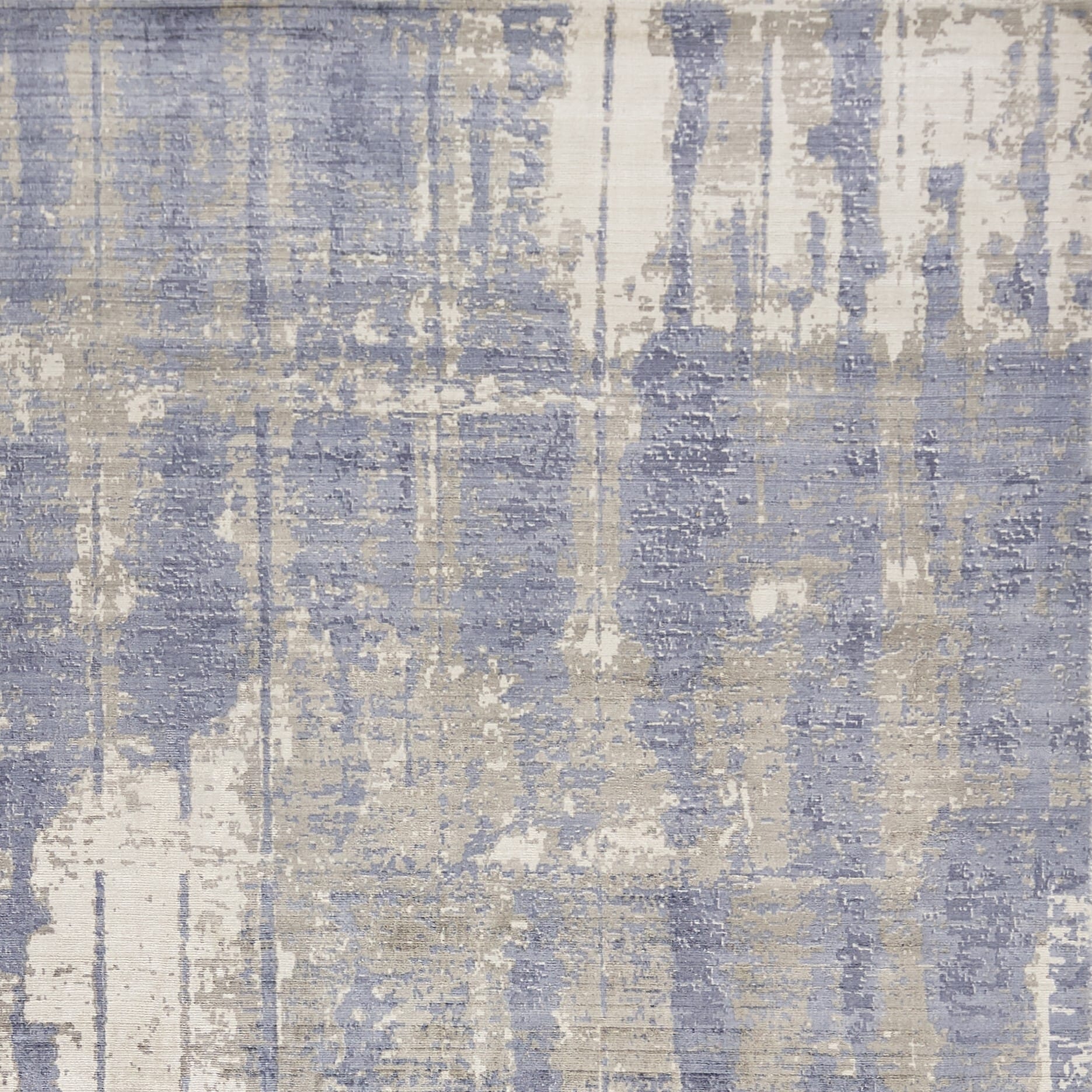 7' X 10' Viscose Grey Or Blue Area Rug