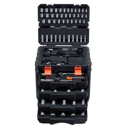 Mechanics Tool Set, 256-Piece Mechanic Tool Kit, 1/4 in, 3/8 in, and 1/2 in Drive, SAE and Metric Socket Set, Wrenches, Screwdriver Bits, Accessories, and Storage Case, for Automotive Repair