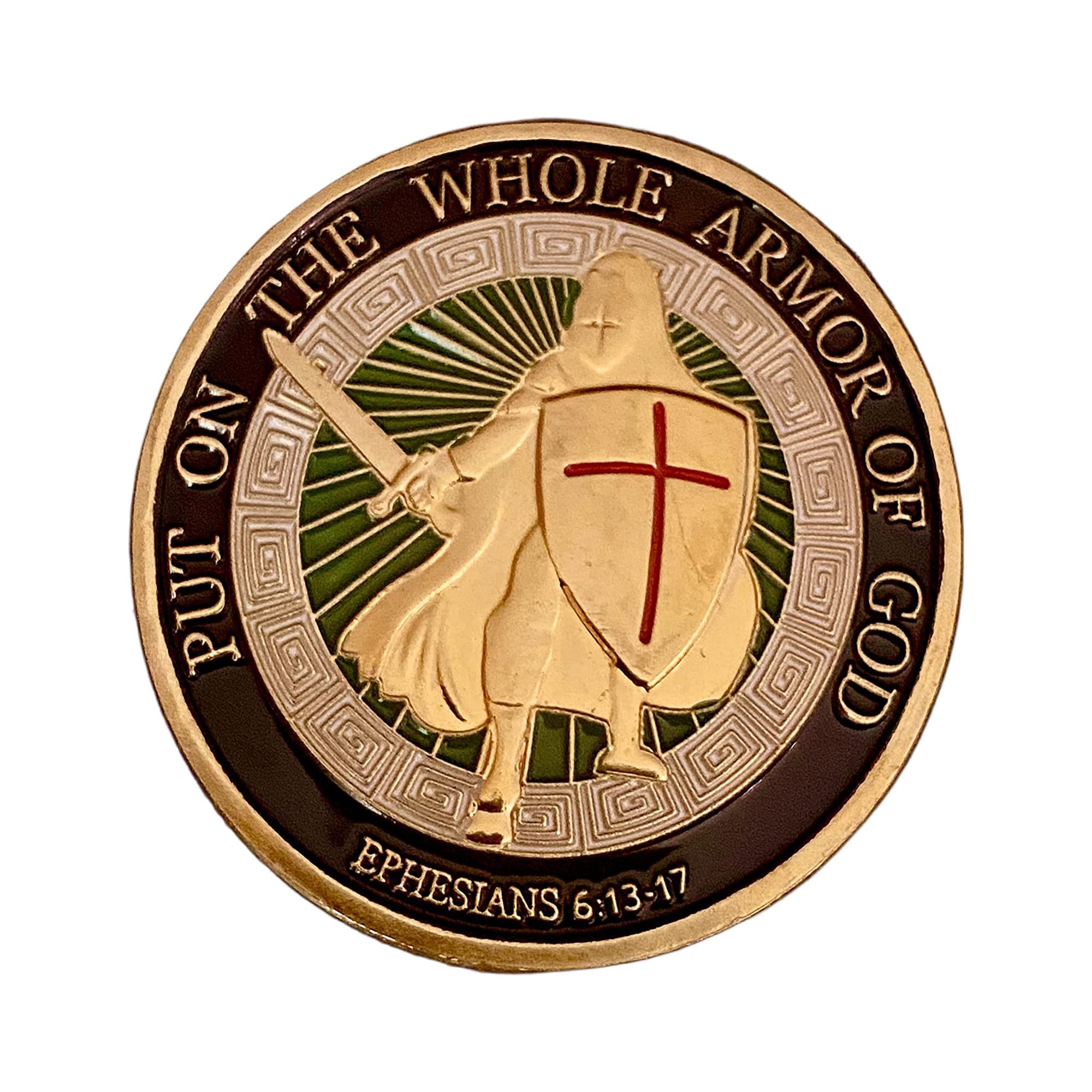 Put on the Whole Armor of God Christian Gold Plated Coin