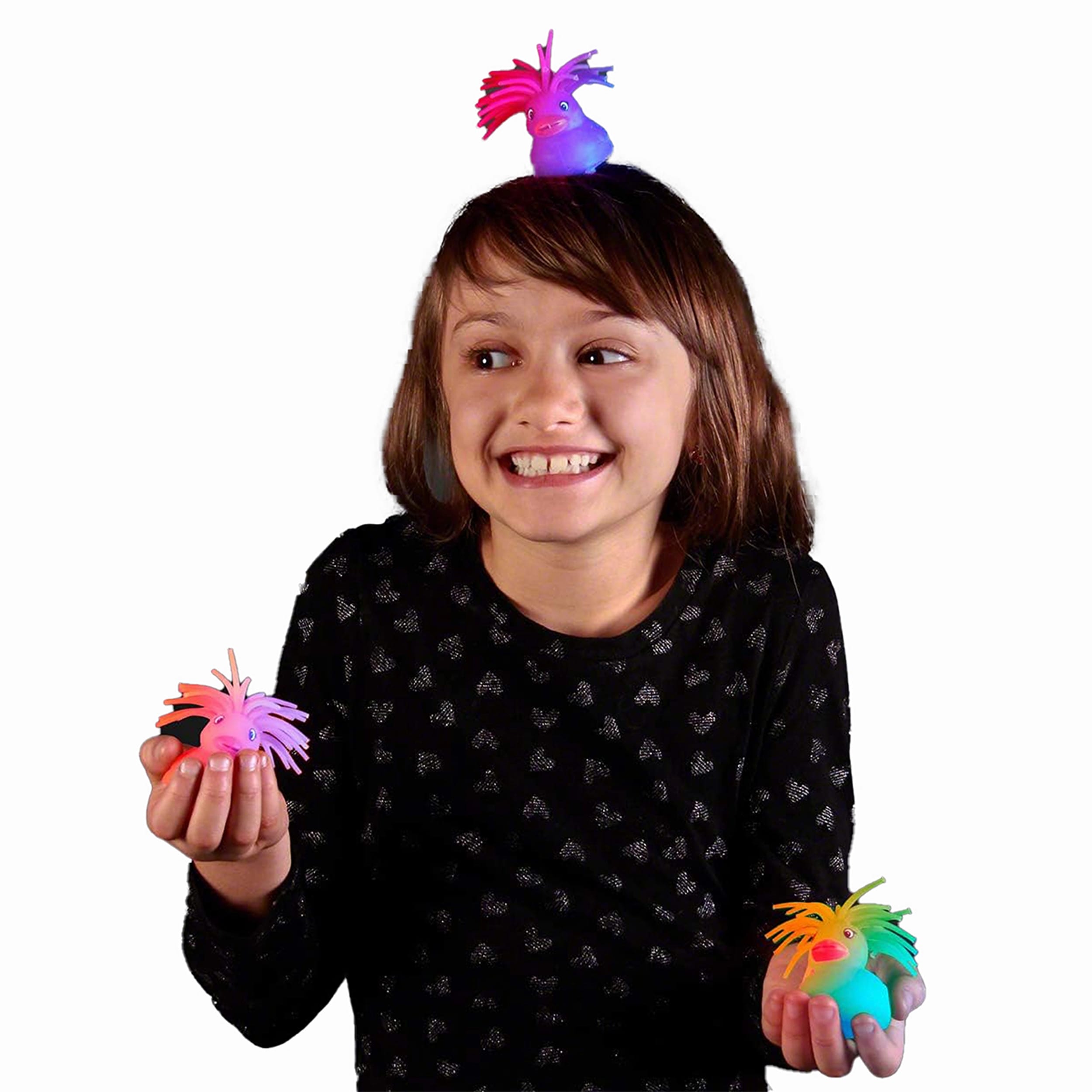Flashing Crazy Hair Puffer Duck Pack of 6