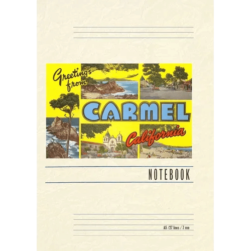 Vintage Lined Notebook Greetings from Carmel, California - Paperback