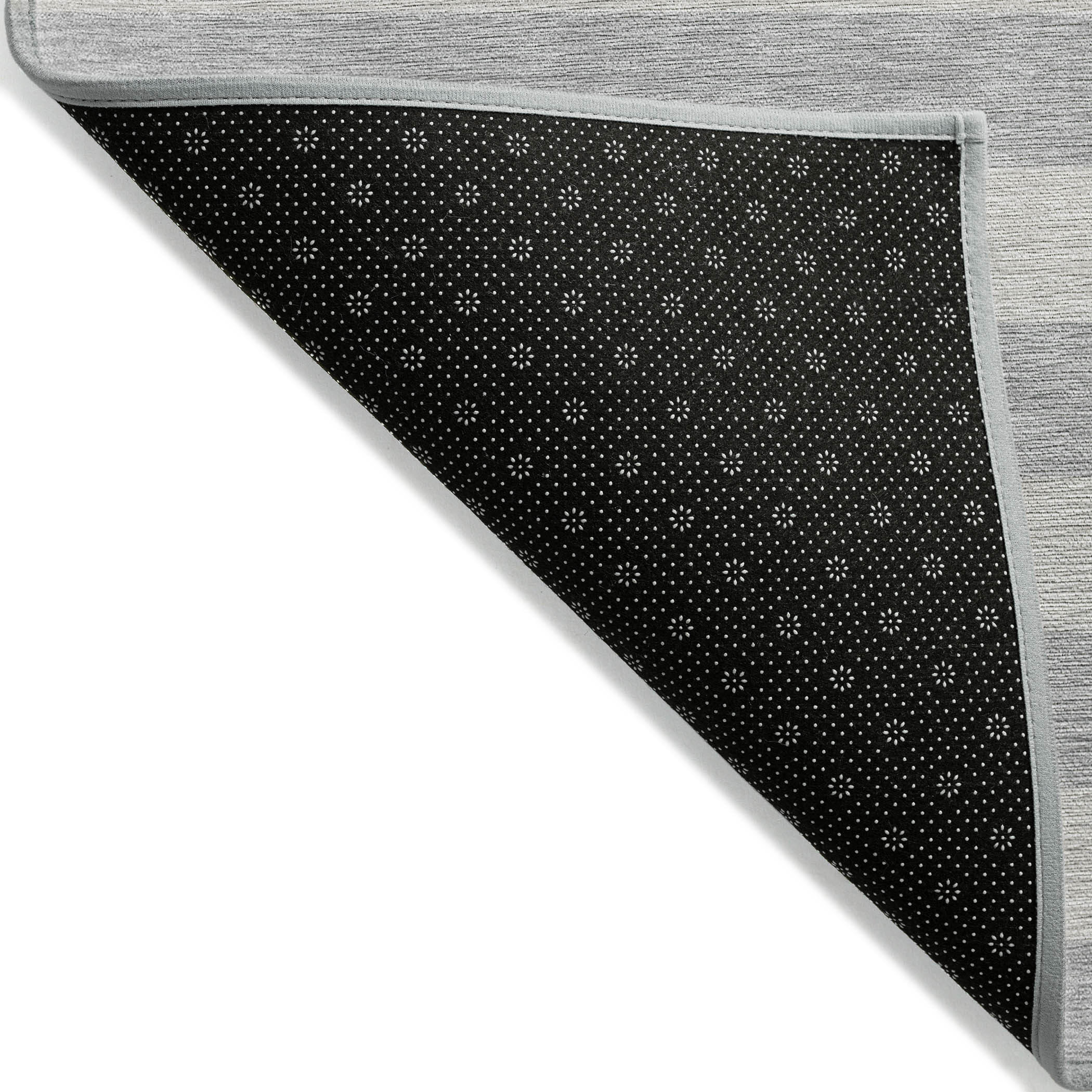 10' X 14' Gray and Ivory Striped Washable Non Skid Indoor Outdoor Area Rug