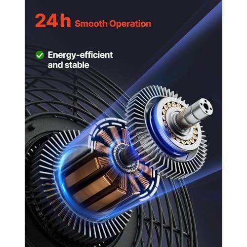 24 inch Shutter Exhaust Fan, Wall Mounted Attic Vent Fan with Variable Speed Controller, 4800 CFM, AC Motor, Heavy-duty Steel, Low Noise for Shed, Garage, Greenhouse Ventilation Cooling, Black
