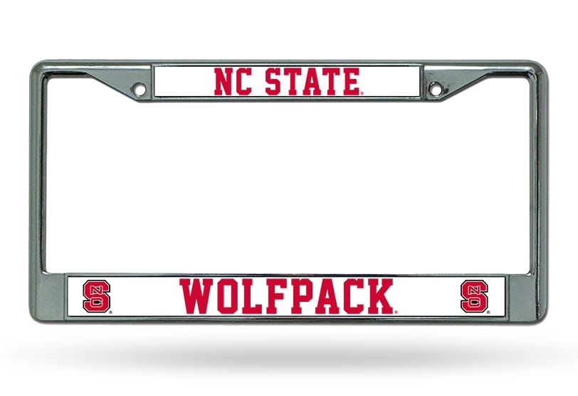 North Carolina State Wolfpack License Plate Frame Chrome