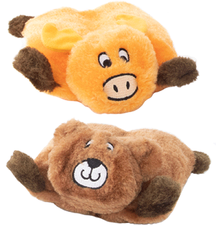 ZIPPY PAWS Squeakie Pad 2 Pack Bear Moose