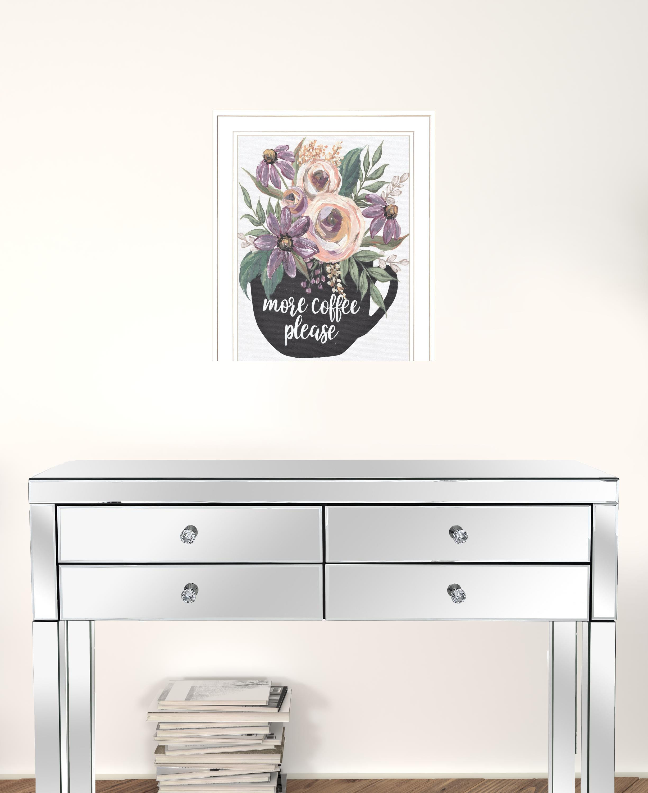 More Coffee Please 1 White Framed Print Kitchen Wall Art
