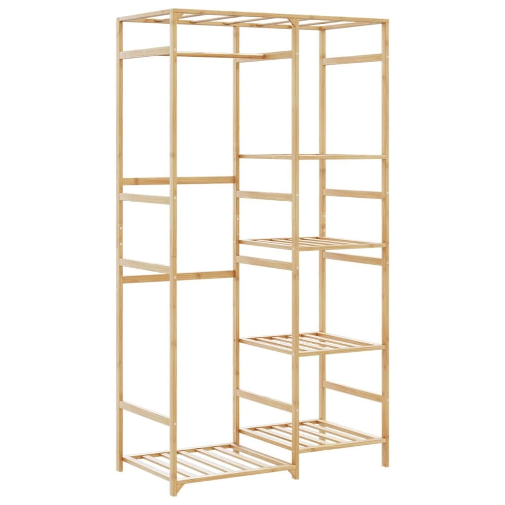 Clothes Rack with Shelves 39.4"x19.7"x72.6" Bamboo