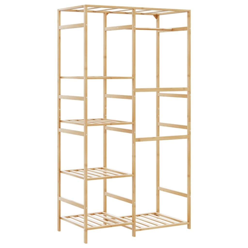 Clothes Rack with Shelves 39.4"x19.7"x72.6" Bamboo