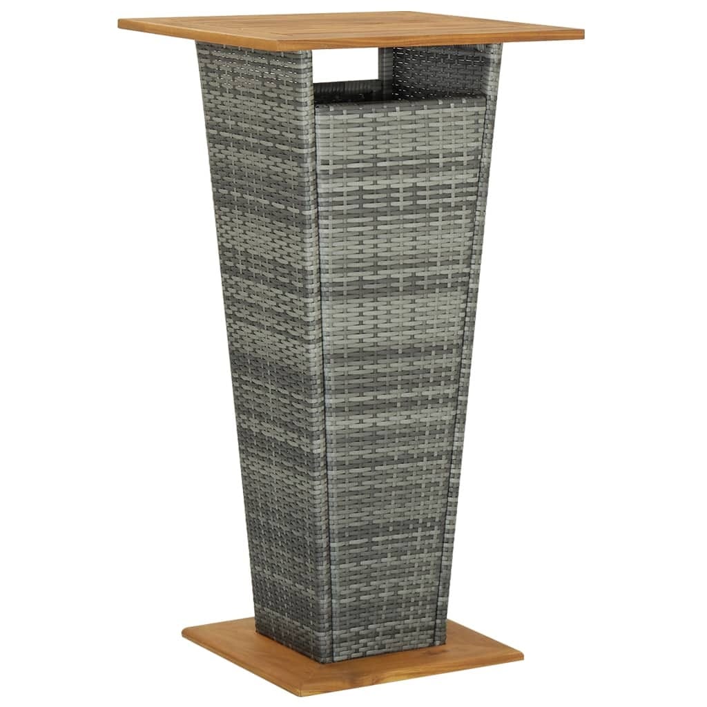 3 Piece Patio Bar Set with Cushions Poly Rattan Gray