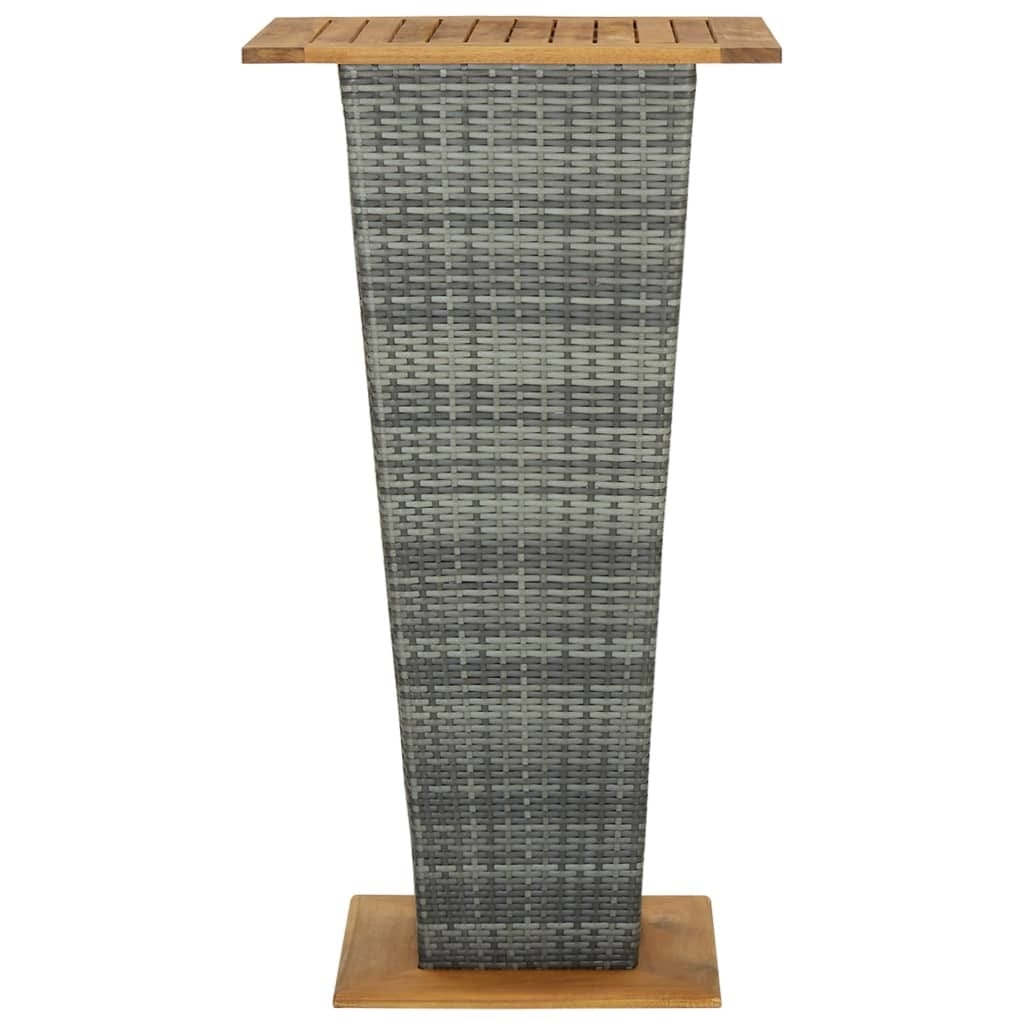 3 Piece Patio Bar Set with Cushions Poly Rattan Gray