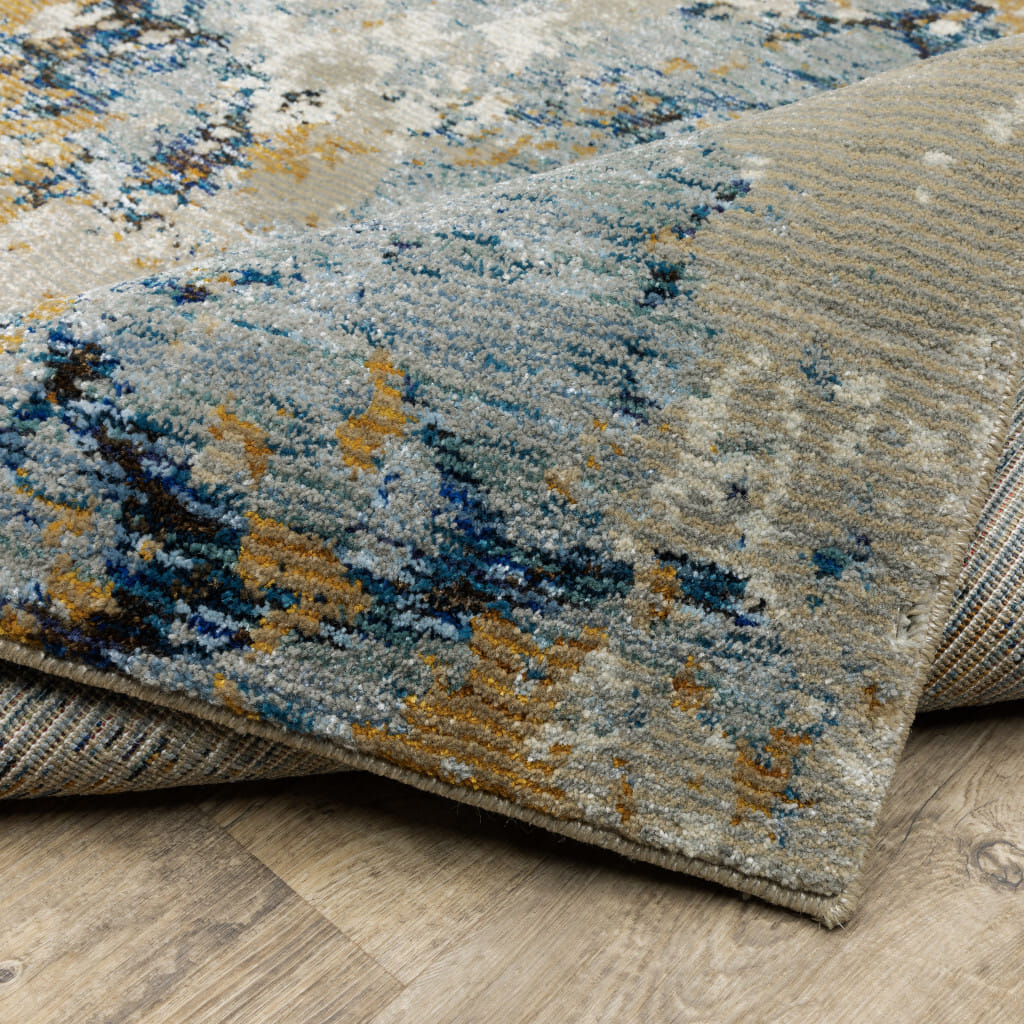 3' X 5' Gray and Ivory Abstract Power Loom Area Rug