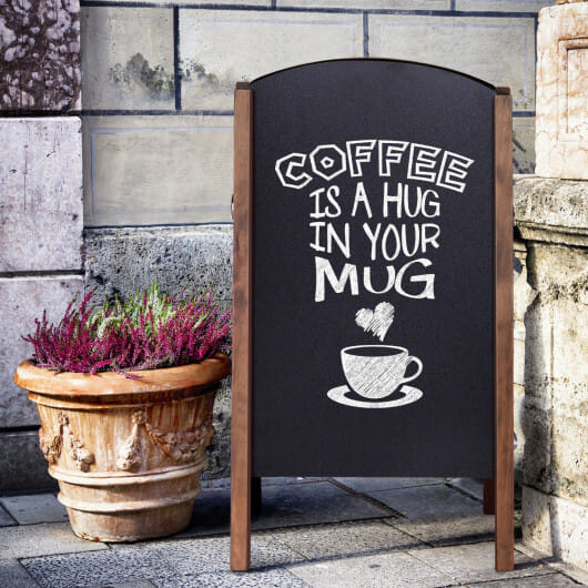 Costway 40 Inch Wood A-Frame Sidewalk Wedding Signage Chalkboard