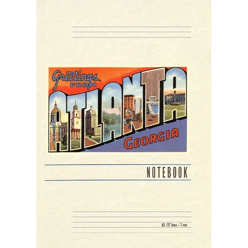 Vintage Lined Notebook Greetings from Atlanta - Paperback