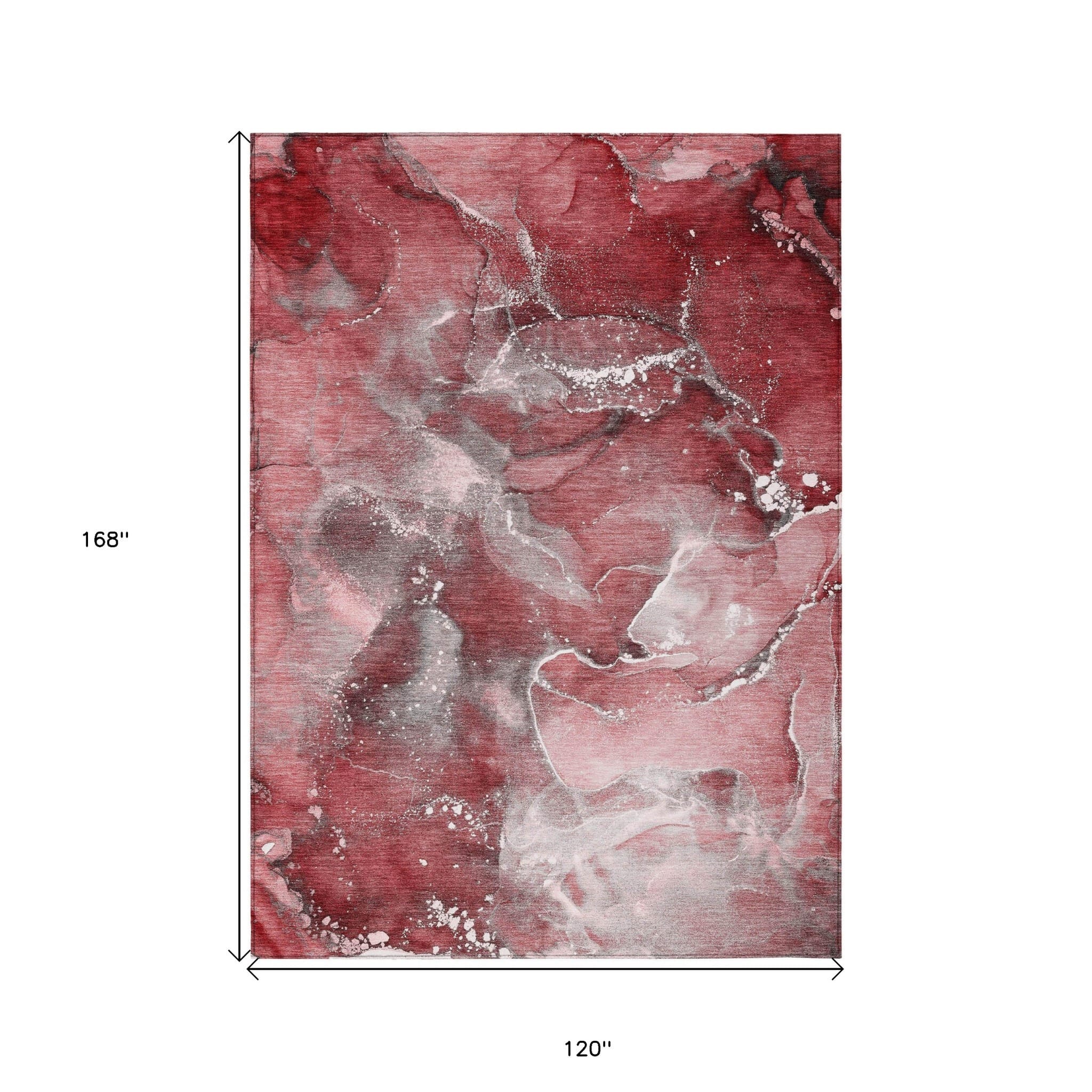 10' X 14' Merlot Abstract Washable Non Skid Indoor Outdoor Area Rug