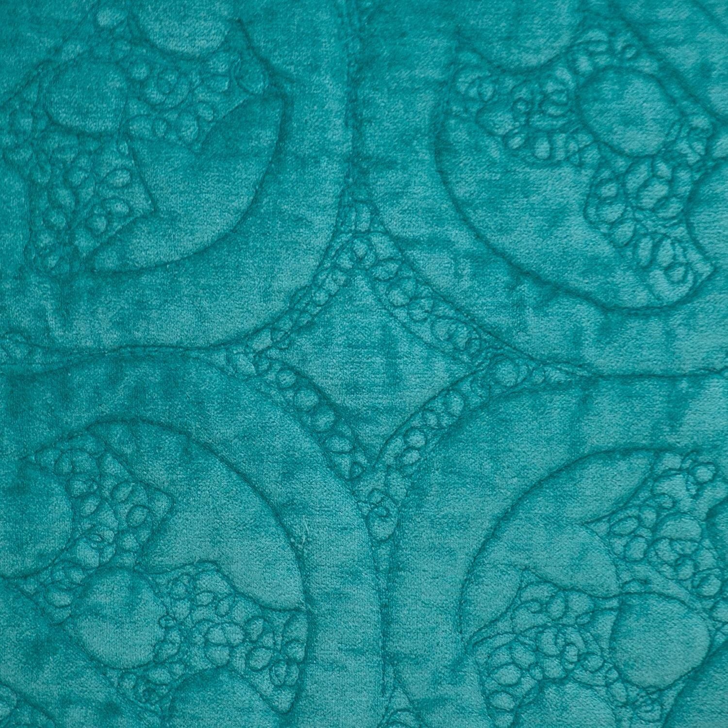 20" Aqua Cotton Blend Throw Pillow