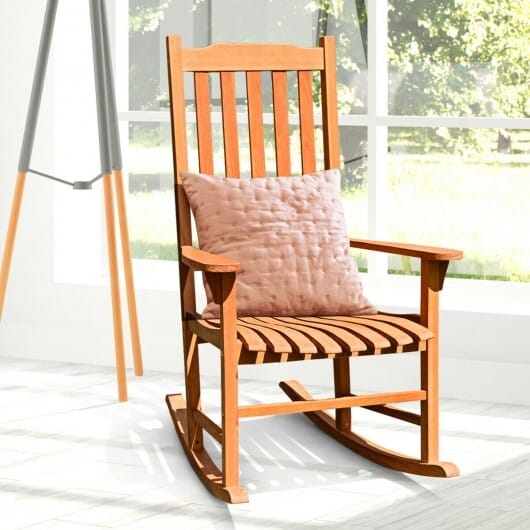 Outdoor Rocking Chair Single Rocker for Patio Deck - Color: Natural