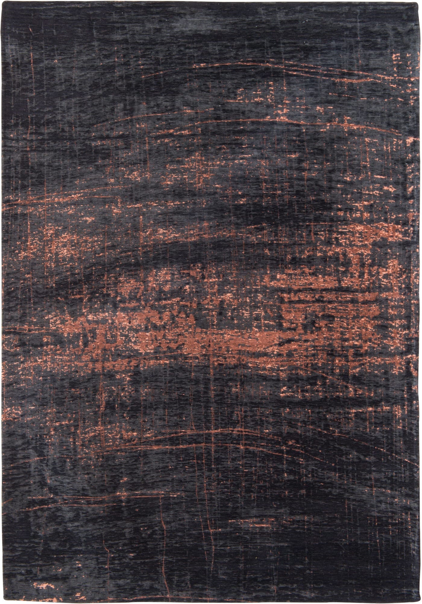 9' X 13' Black and Gold Abstract Non Skid Area Rug