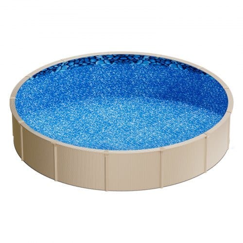 24ft Pool Liner, Round UniBead Swimming Pool Liner for 52 in Wall Height, Premium Vinyl, Easy Install with Leak-Proof Patches, Designed for Steel Sided Above-Ground,Outdoor, Boulder Swirl