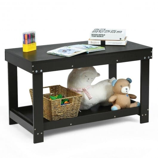 Solid Multifunctional Wood Kids Activity Play Table-Dark Brown - Color: Dark Brown