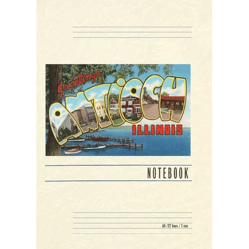 Vintage Lined Notebook Greetings from Antioch, Illinois - Paperback