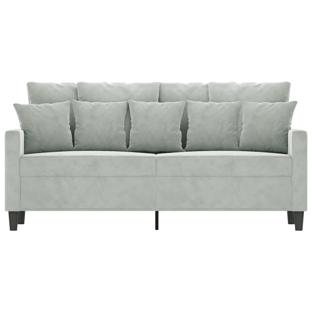 2-Seater Sofa Light Gray 55.1" Velvet