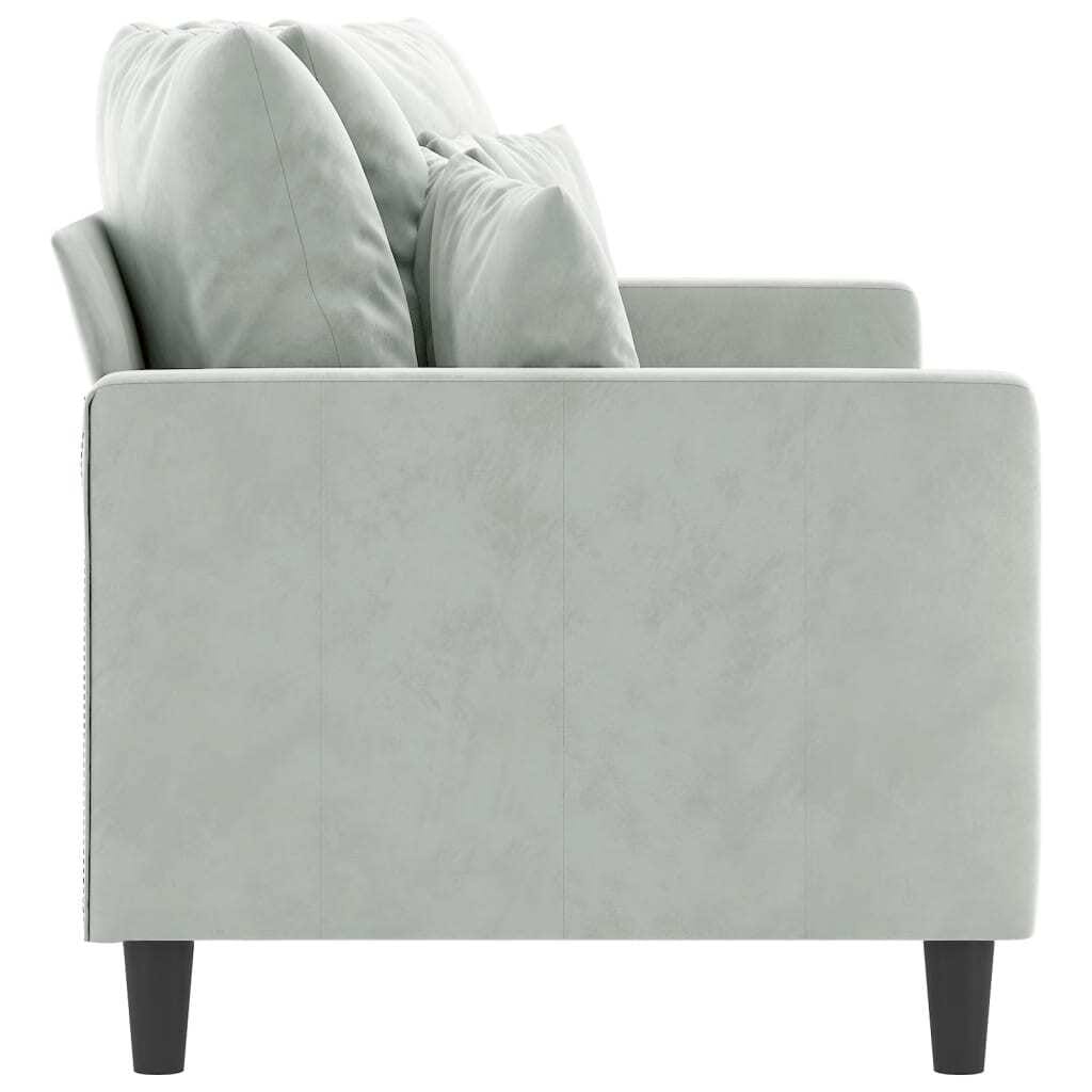 2-Seater Sofa Light Gray 55.1" Velvet