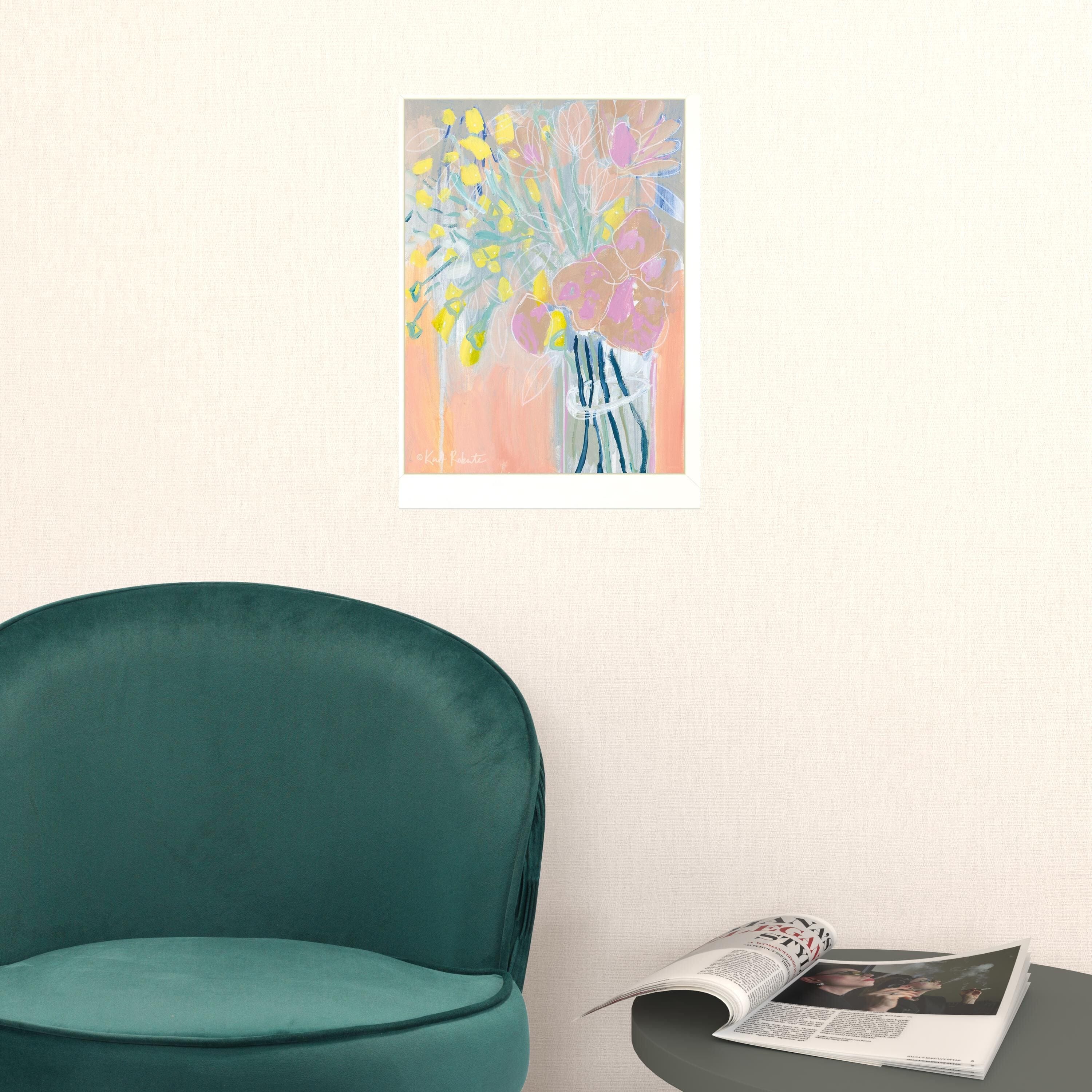 Maybe Shes a Wildflower White Framed Print Wall Art