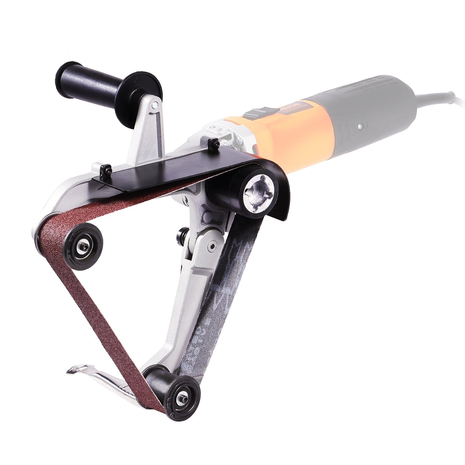 Belt Sander Adapter for Angle Grinder, Pipe or Tube Sanding Attachment with 5/8-11" Imperial Thread and 10PCS Sanding Belts, Belt Sander Attachment Pipe Polishing Adapter for Rust Removal