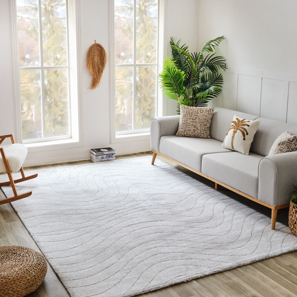 7' X 10' Gray Abstract Non Skid Area Rug