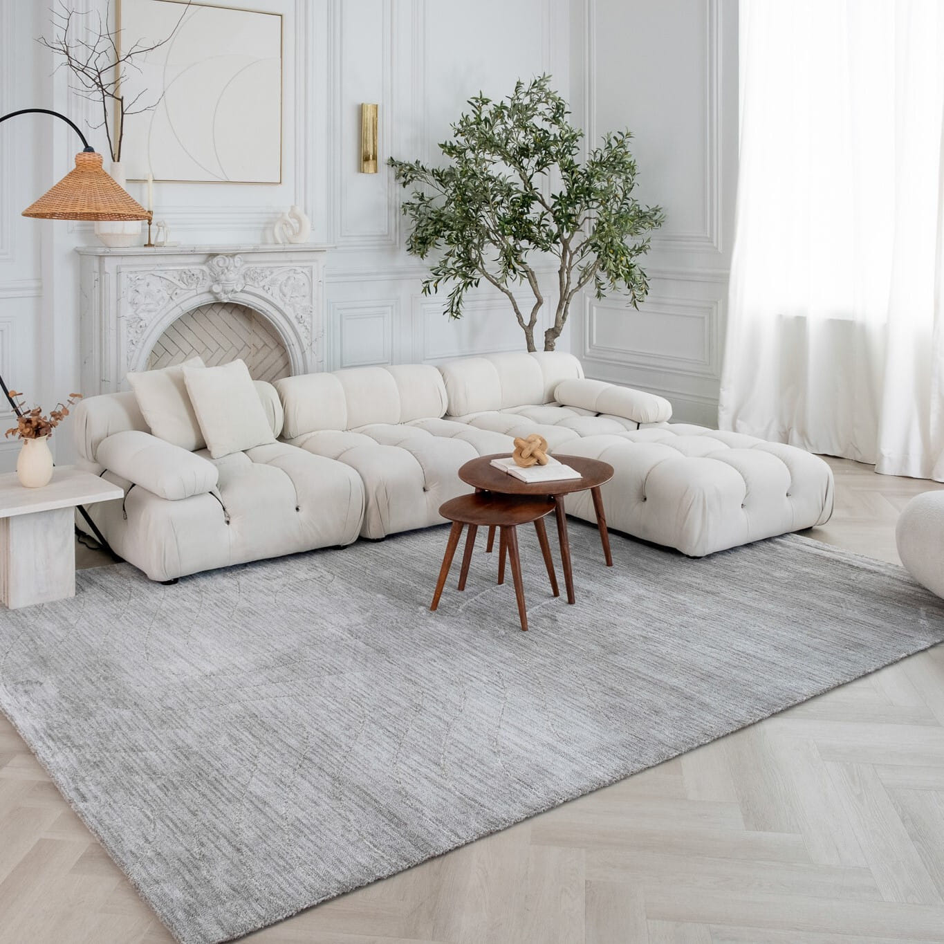 7' X 10' Gray Abstract Non Skid Area Rug